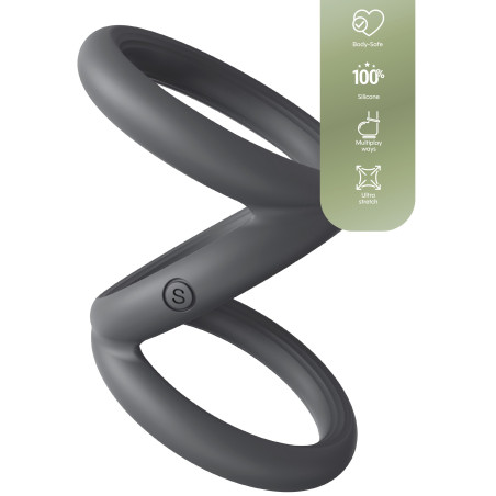 Cockring en silicone TRIPLICOCK S - Diamètre 40 mm