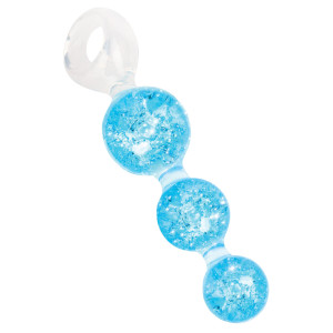 Chapelet anal CRYSTALTRIO Bleu 14 x 4.5cm