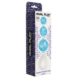 Chapelet anal CRYSTALTRIO Bleu 14 x 4.5cm 2