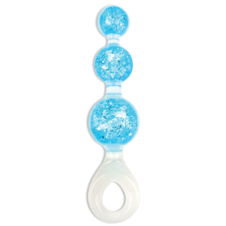 Chapelet anal CRYSTALTRIO Bleu 14 x 4.5cm