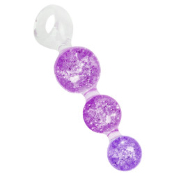 Chapelet anal CRYSTALTRIO Violet 14 x 4.5cm