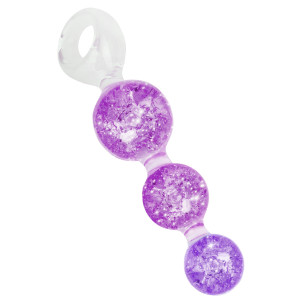 Chapelet anal CRYSTALTRIO Violet 14 x 4.5cm