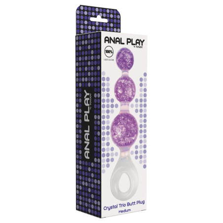Chapelet anal CRYSTALTRIO Violet 14 x 4.5cm