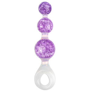 Chapelet anal CRYSTALTRIO Violet 14 x 4.5cm