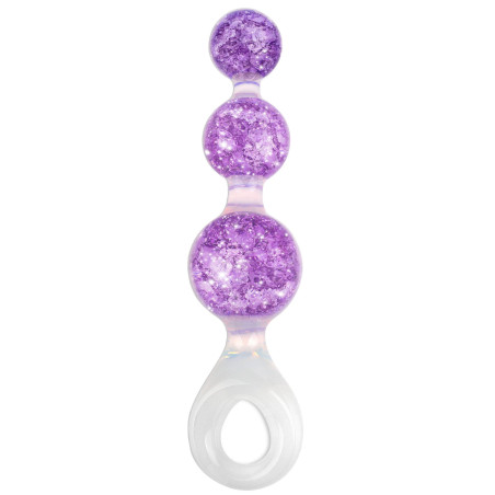 Chapelet anal CRYSTALTRIO Violet 14 x 4.5cm