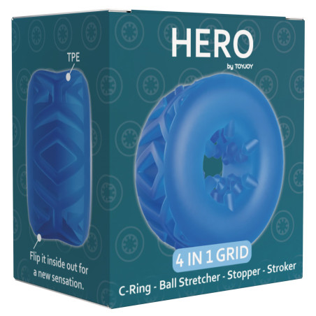 Ballstretcher étirable HERO GRID Bleu de ToyJoy