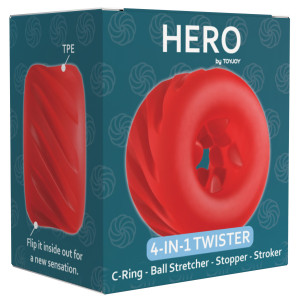 Ballstretcher HERO TWISTER Rouge de ToyJoy