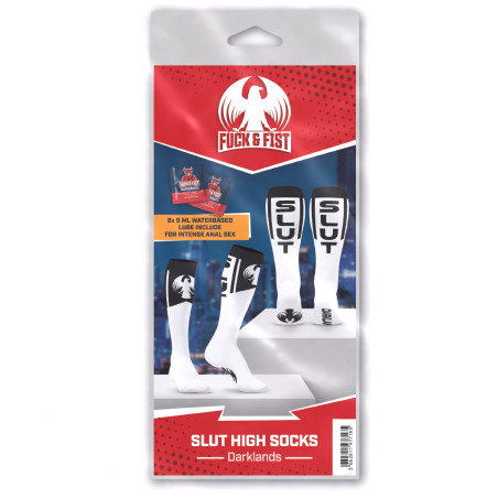 Chaussettes hautes DARKLANDS avec mot SLUT