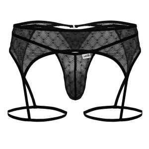 String et Porte-jarretelles GEOLIX Noir