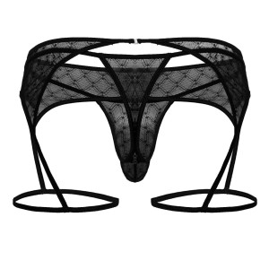 String et Porte-jarretelles GEOLIX Noir