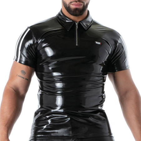 Polo en latex SECOND SKIN Noir de TOF Paris