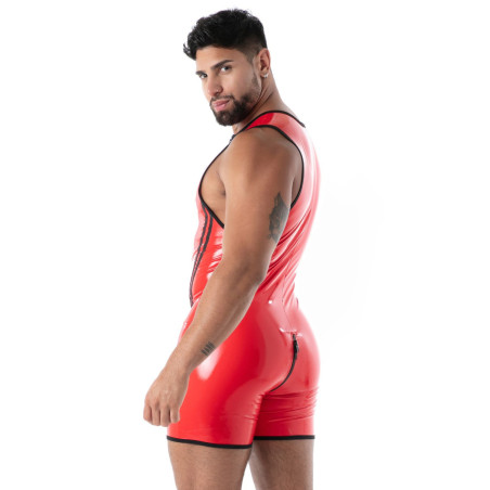 Body en latex avec zip intégral SECOND SKIN Rouge