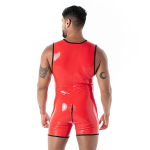 Body en latex avec zip intégral SECOND SKIN Rouge