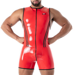 Body en latex avec zip intégral SECOND SKIN Rouge