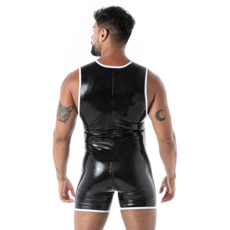Body en latex avec zip SECOND SKIN Noir de TOF Paris