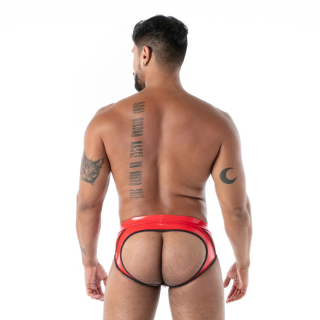 Bottomless en latex Rouge SECOND SKIN avec Zip