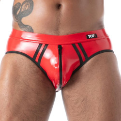 Bottomless en latex Rouge SECOND SKIN avec Zip