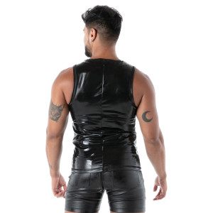Débardeur en latex avec zip SECOND SKIN Noir de TOF Paris
