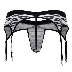 String Porte-Jarretelles ZIBROS Noir-Blanc