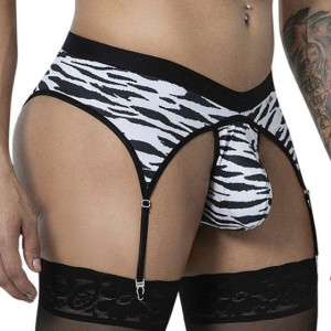 String Porte-Jarretelles ZIBROS Noir-Blanc