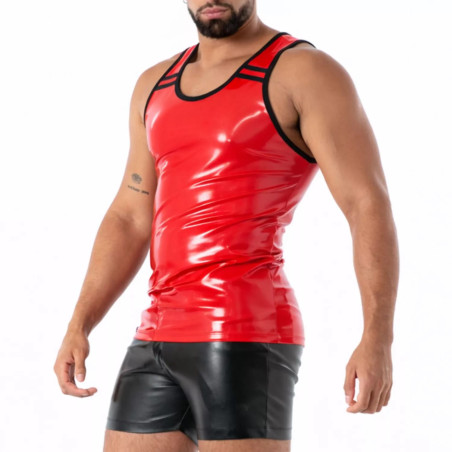 Débardeur en latex rouge SECOND SKIN de TOF Paris