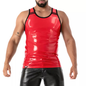 Débardeur en latex rouge SECOND SKIN de TOF Paris