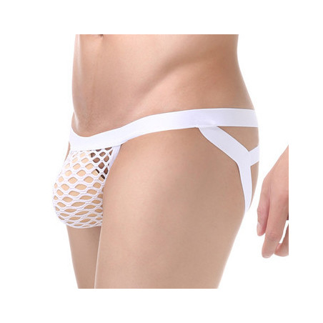 Jockstrap sexy CROSSNET Blanc