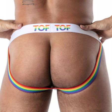 Jockstrap PRIDE JOYFUL Blanc de TOF Paris