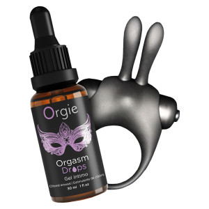 Coffret Cockring rabbit + Gel stimulant clitoris ORGASMIC BUNNY