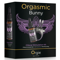 Coffret Cockring rabbit + Gel stimulant clitoris ORGASMIC BUNNY 2