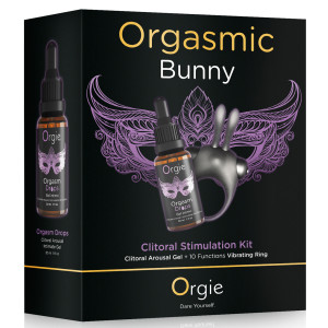 Coffret Cockring rabbit + Gel stimulant clitoris ORGASMIC BUNNY