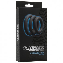 Lot de 3 cockrings en silicone de Optimale Epaisseur 10mm 2