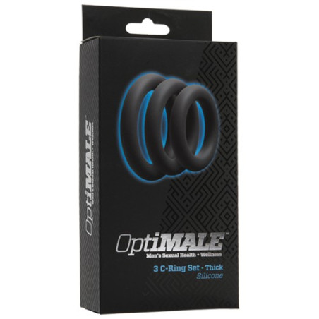 Lot de 3 cockrings en silicone de Optimale Epaisseur 10mm
