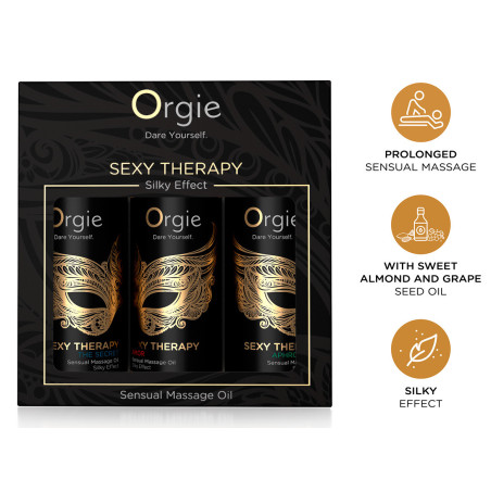 Coffret 3 Huiles de Massage SEXY THERAPY Noir