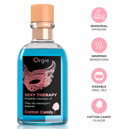 Huile de massage Embrassable SEXY THERAPY Barbe à papa 100ml