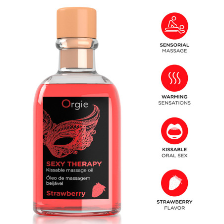 Huile de massage Embrassable SEXY THERAPY Fraise 100ml