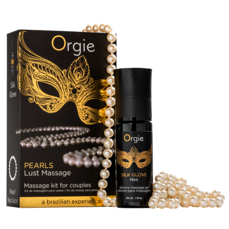 Gel de massage + collier de perles LUST MASSAGE 30ml