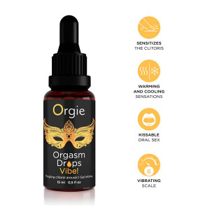 Gel Stimulant pour Clitoris ORGASM DROPS VIBE 15ml Noir