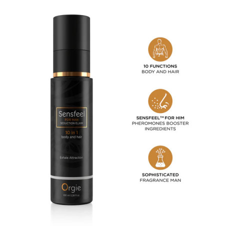 Lotion pour Corps et Cheveux SENSFEEL FOR MAN 100ml Noir