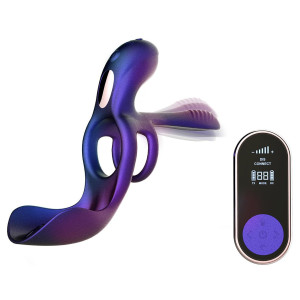Cockring vibrant et stimulateur de bourses ZENITH de Hueman