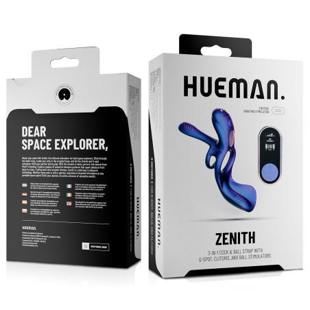 Cockring vibrant et stimulateur de bourses ZENITH de Hueman