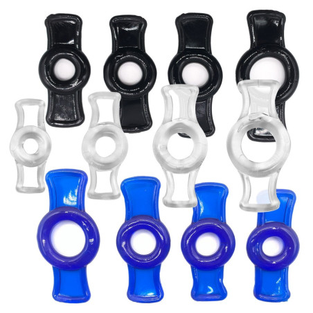 Mini cockrings BOWRING Transparents - Lot de 4