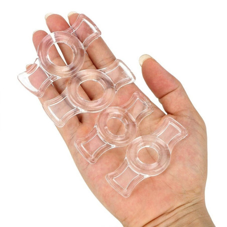 Mini cockrings BOWRING Transparents - Lot de 4