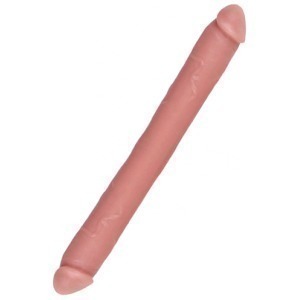 Double gode gay 41 x 4 cm couleur chair