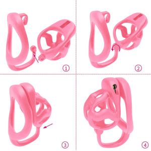 Cage de chasteté SPLITLOCK M 5 x 3.5 cm Rose