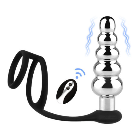 Plug vibrant en métal + Cockring TORNUIK M par AnalTech