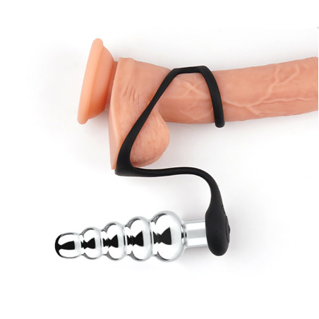 Plug vibrant en métal + Cockring TORNUIK M par AnalTech