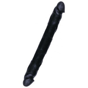 Double gode gay de 41cm de long et 4cm de large couleur noire
