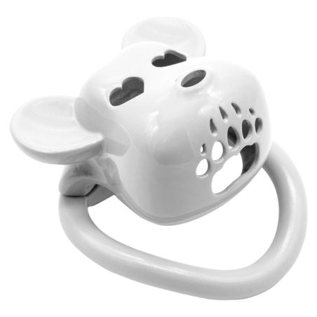 Cage de chasteté Blanche BEAR LOCK 5 x 3.1 cm de CockLock