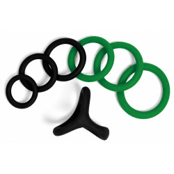 Pack 7 Cockrings FULL ERECT Noir-Vert de CockzRing 2